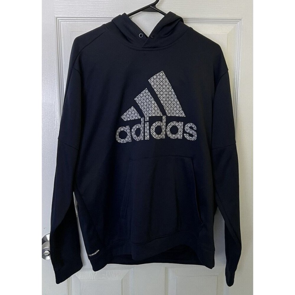 Adidas ClimaWarm Gameday Athletic Pullover Hoodie Sweatshirt Mens Size XL Navy